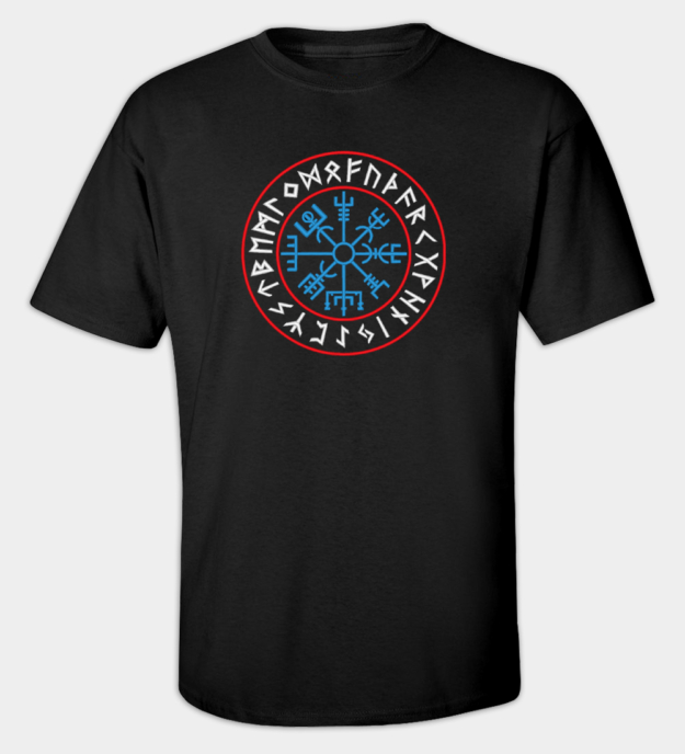 Vyšívané tričko Runovým Vegvísir