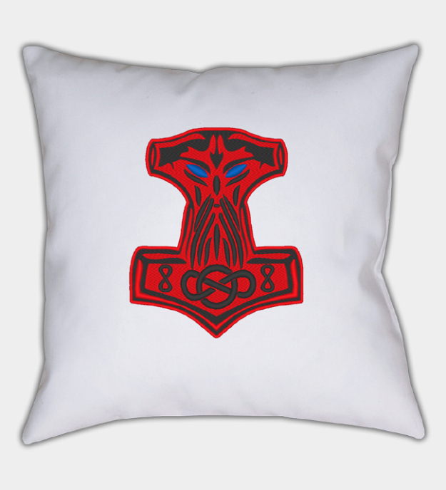 Vyšívaný povlak na polštář Mjölnir